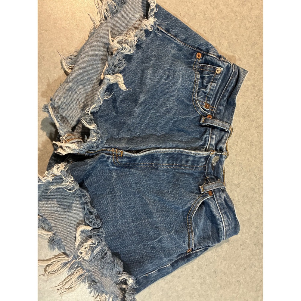 Levi's 501 Cut Off Denim Shorts 30 Blue
